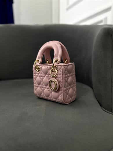 Mini Pembe Çanta – Mat Deri Zincir Askılı