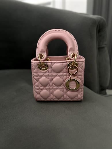 Mini Pembe Çanta – Mat Deri Zincir Askılı