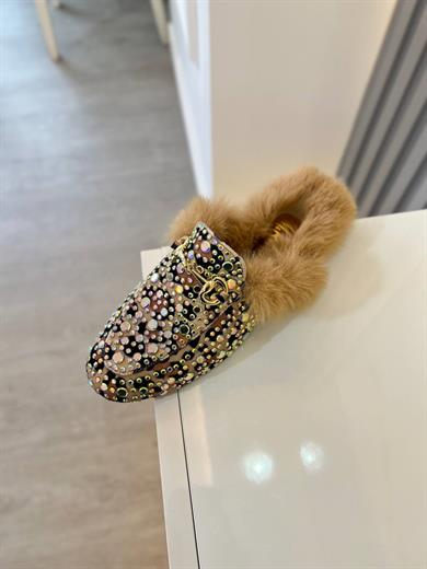 MİRANİ LEOPAR TAŞ DETAYLI KÜRKLÜ TERLIK