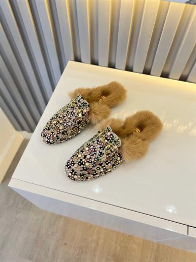 MİRANİ LEOPAR TAŞ DETAYLI KÜRKLÜ TERLIK