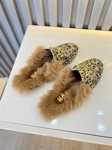 MİRANİ LEOPAR TAŞ DETAYLI KÜRKLÜ TERLIK