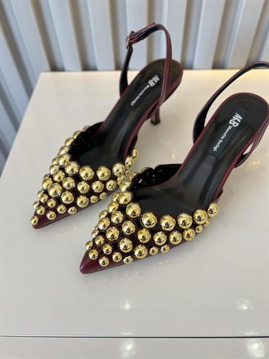 NORMİNA BORDO RUGAN TROK DETAY KADIN TOPUKLU AYAKKABI