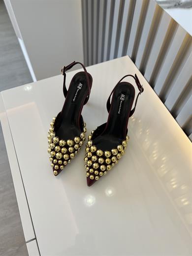 NORMİNA BORDO RUGAN TROK DETAY KADIN TOPUKLU AYAKKABI