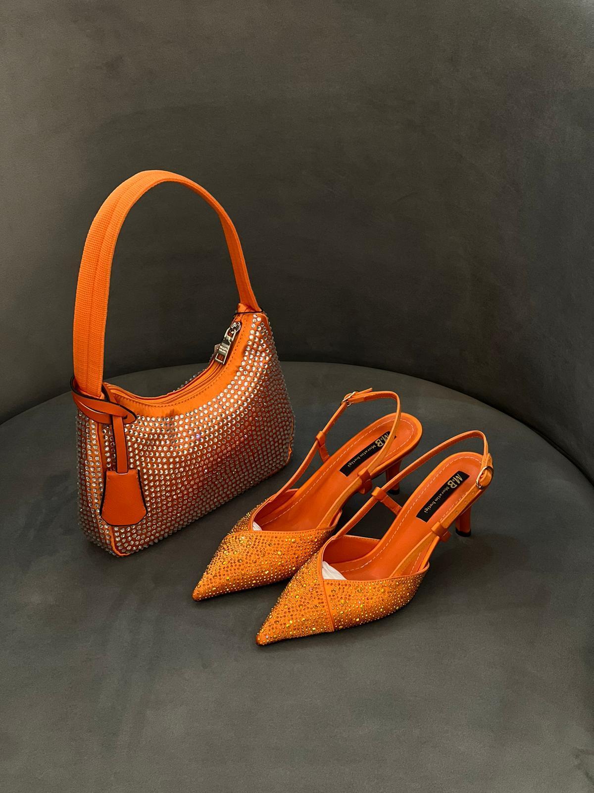 amara oranj saten kadin canta