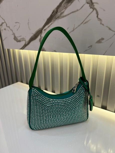 AMARA YEŞİL SATEN KADIN ÇANTA