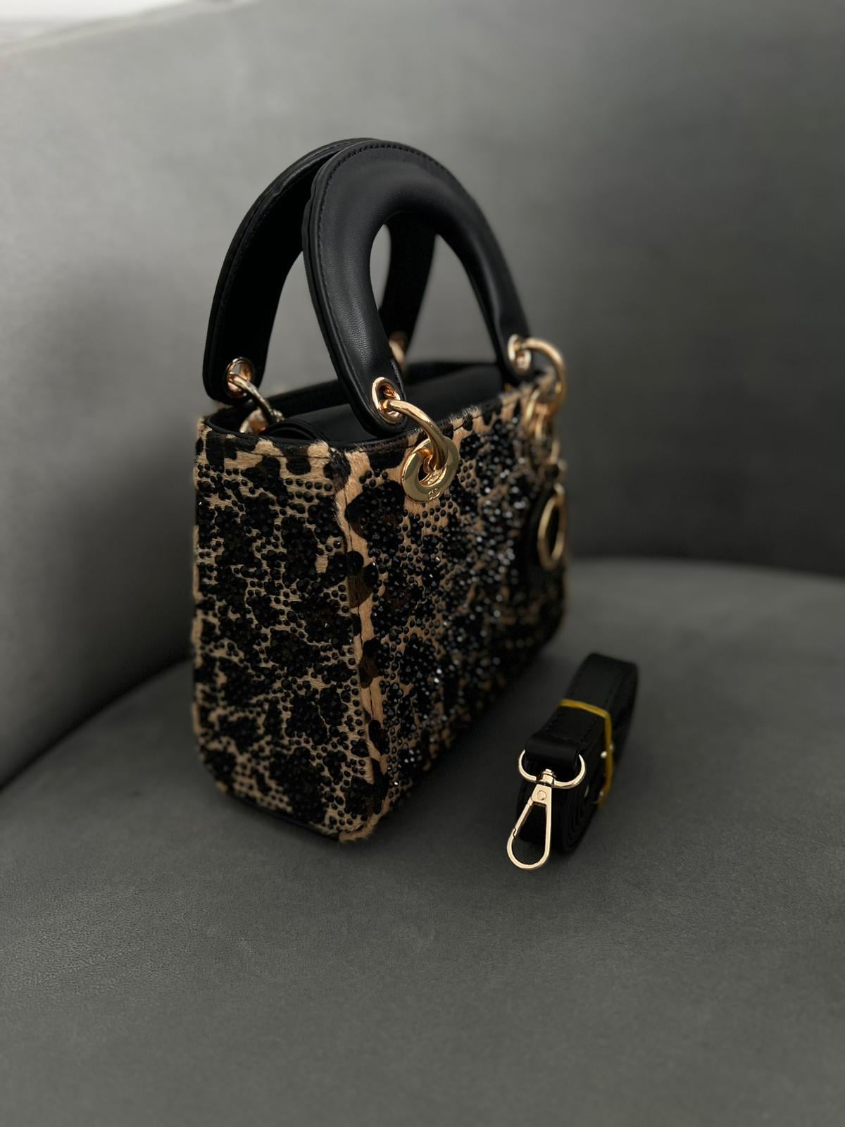 DİAMOND TAŞLİ ÇANTA LEOPAR RENK