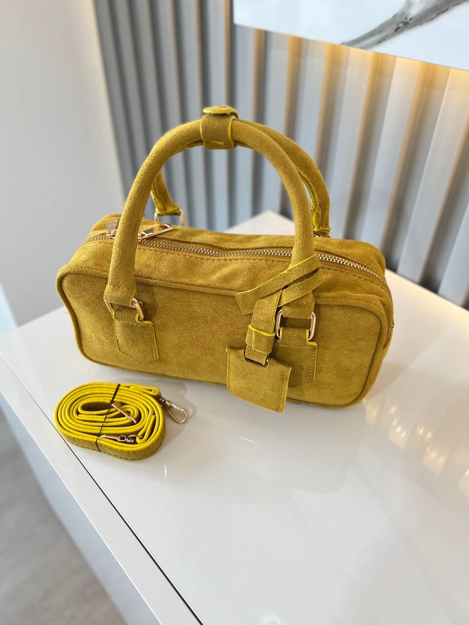 LUXE SARI SÜET KADIN ÇANTA