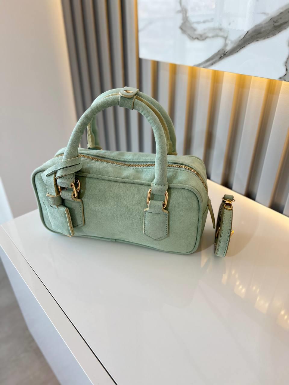 LUXE SU YEŞİL SÜET KADIN ÇANTA