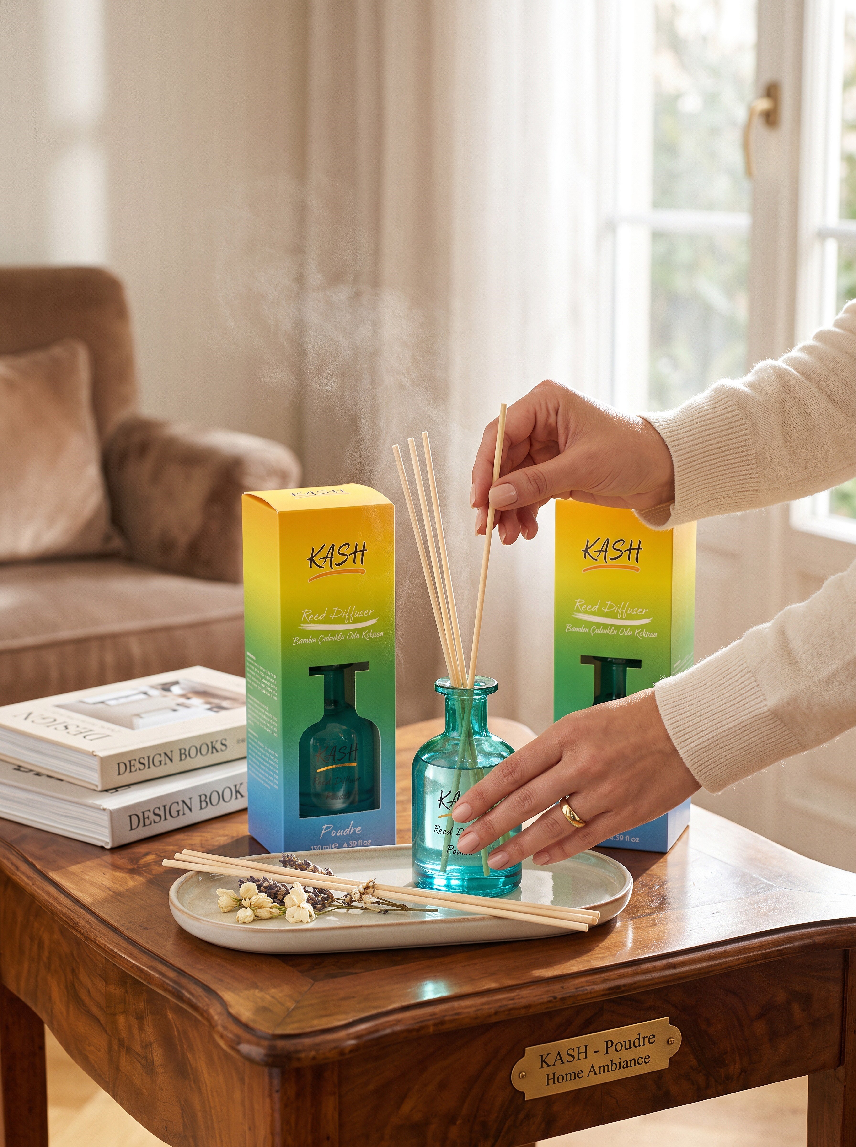 Poudre Çubuklu Oda Kokusu (Reed Diffuser) - Temiz & Pudra Notaları 130 ml