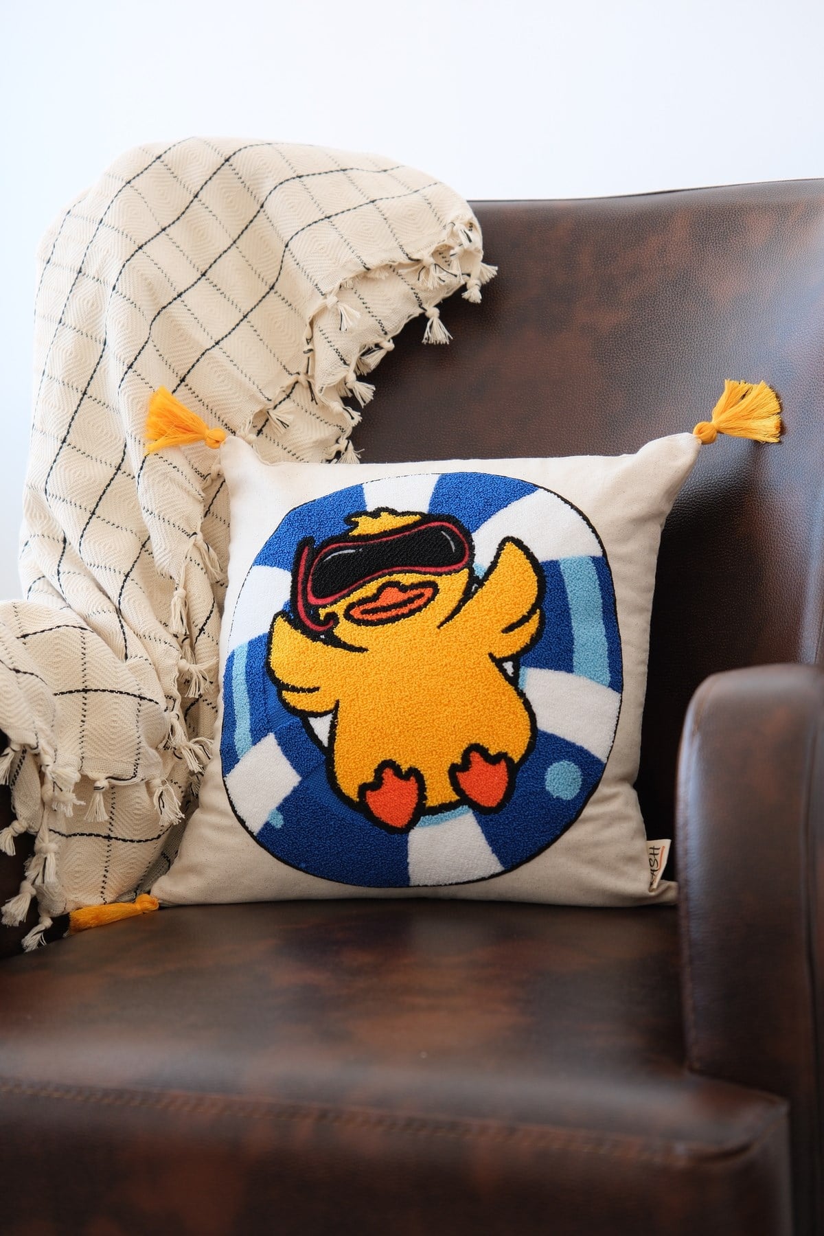 %100 Keten El Yapımı Yastık Kılıfı – 40x40 cm Özel Tasarım, Doğal ve Şık