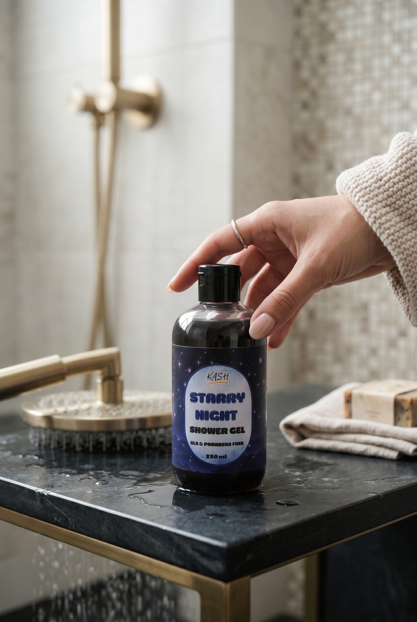Kash Kozmetik Starry Night Kalıcı Parfümlü Duş Jeli 500 ml - Nemlendirici Gece Bakım Vücut Şampuanı