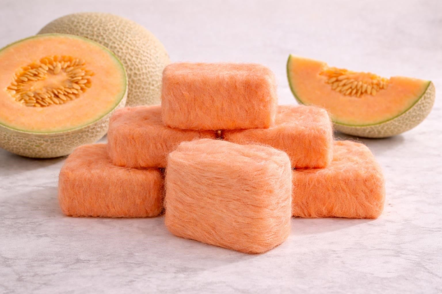 Keçeli Kavun Sabun | El Yapımı Peeling Etkili Yün Kaplı Sabun | Cildi Arındırır ve Canlandırır