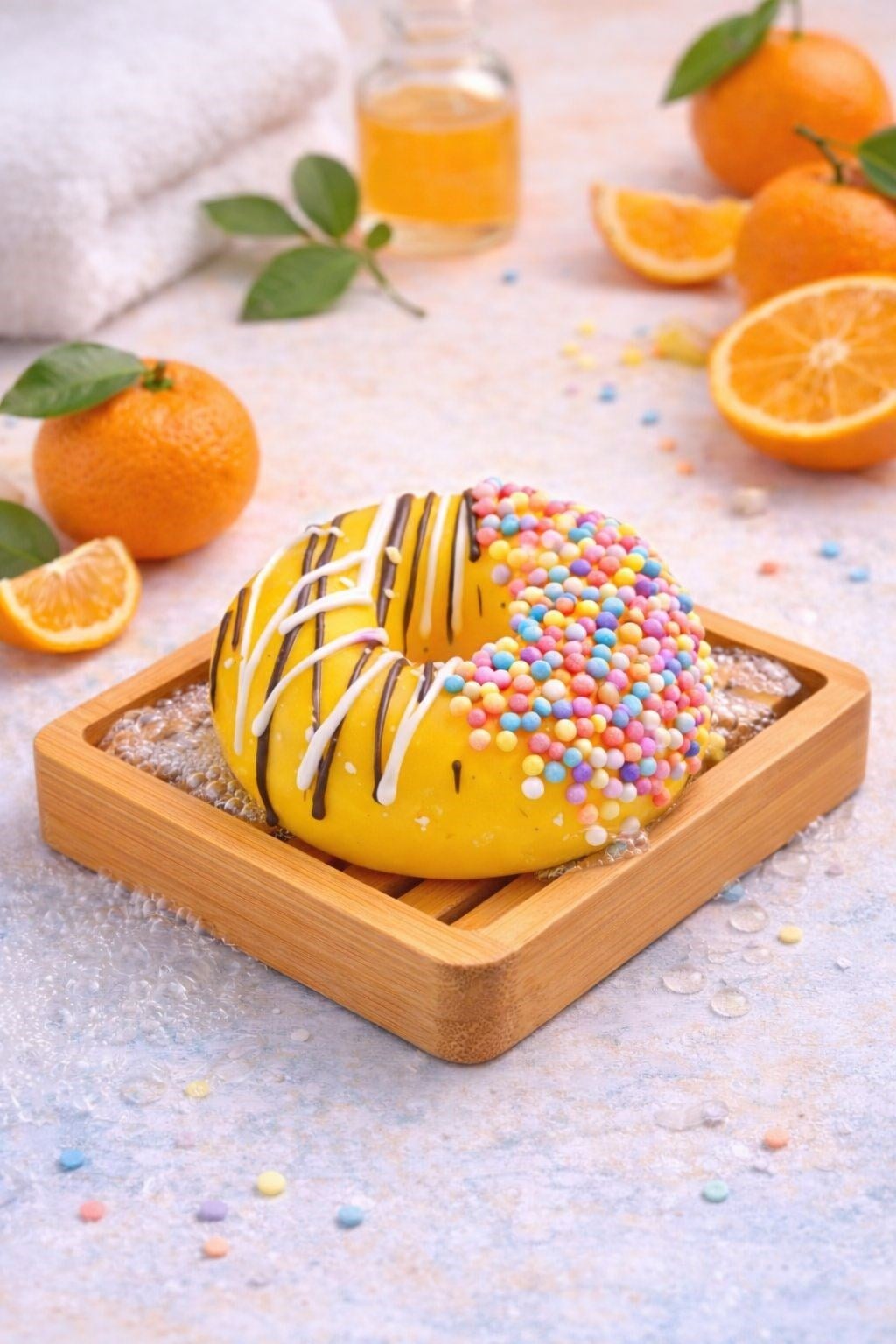 Vegan El Yapımı Doğal Portakal Donut Sabun | Cilt Dostu, Şık ve Eğlenceli Tasarım |