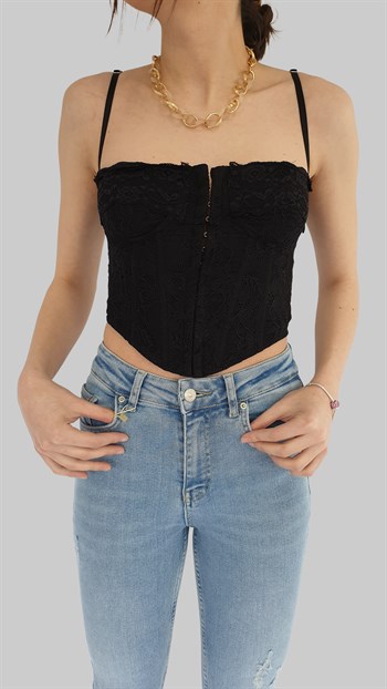 Paça Ucu Lazerli Likralı Pantolon