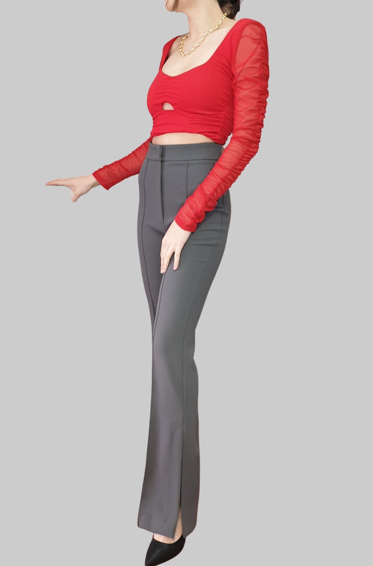 Yırtmaçlı İspanyol Paça Pantolon