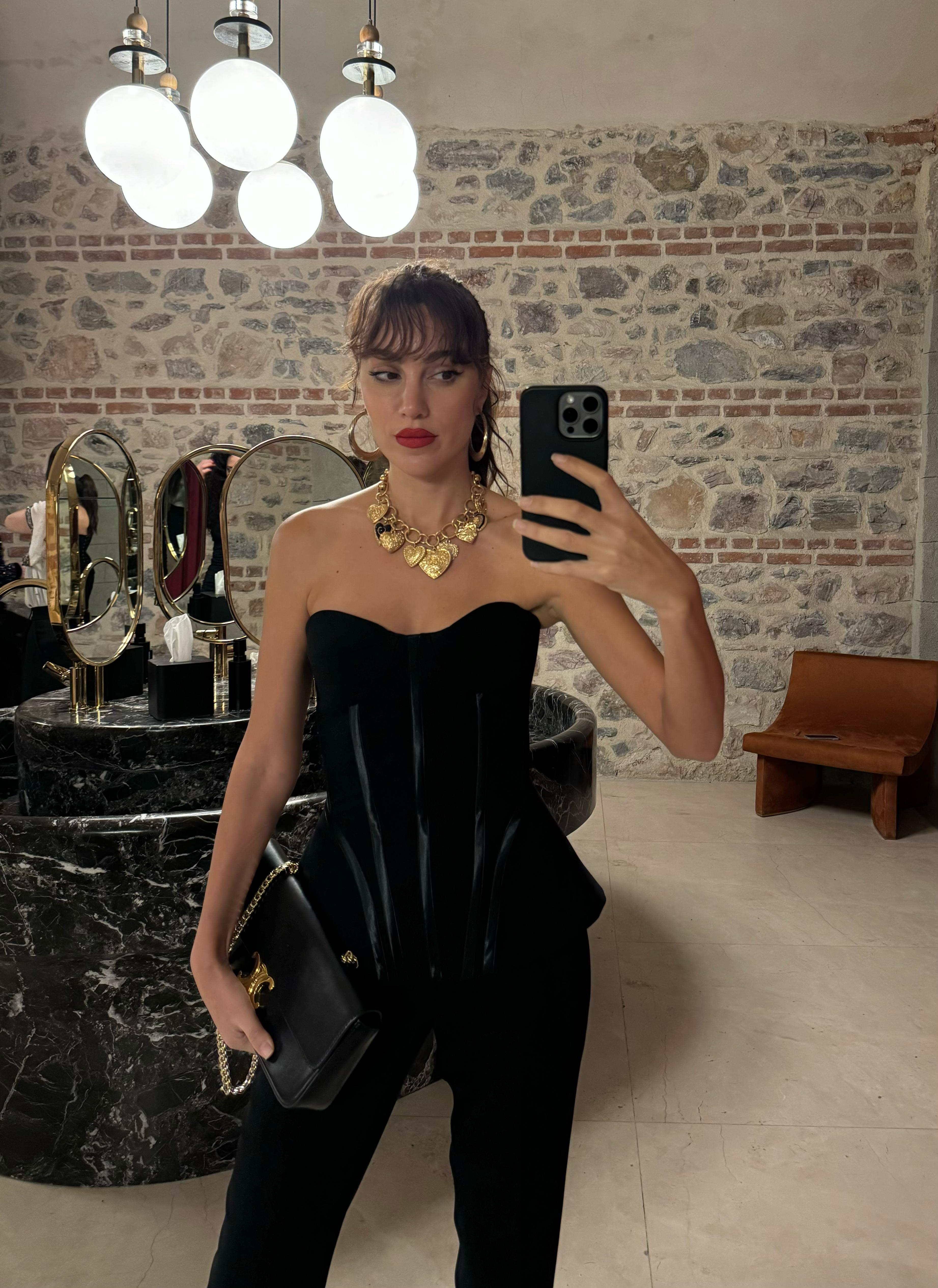 Camelia Korse Büstiyer Siyah