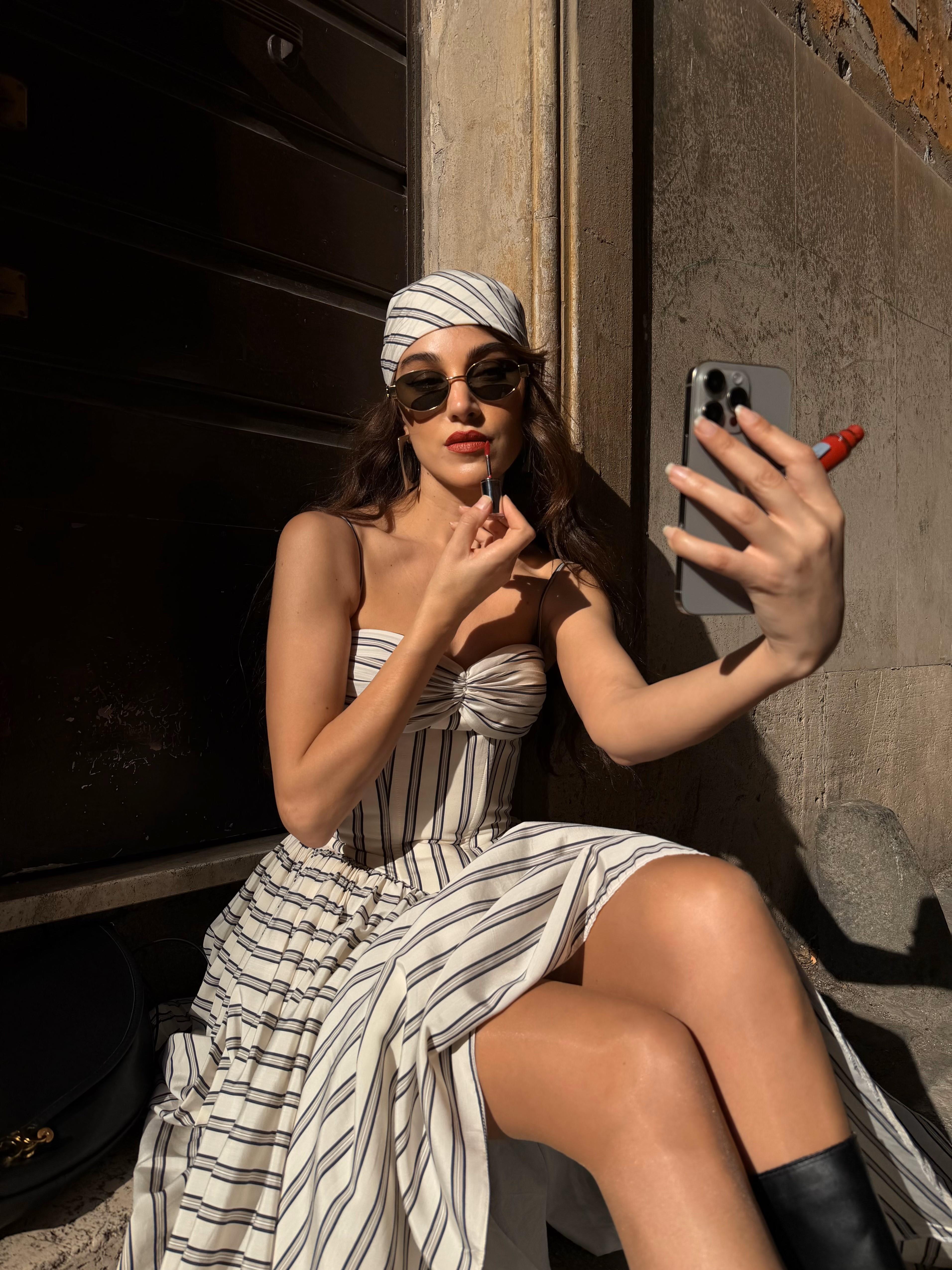 Ceres Fular Gri Çizgili