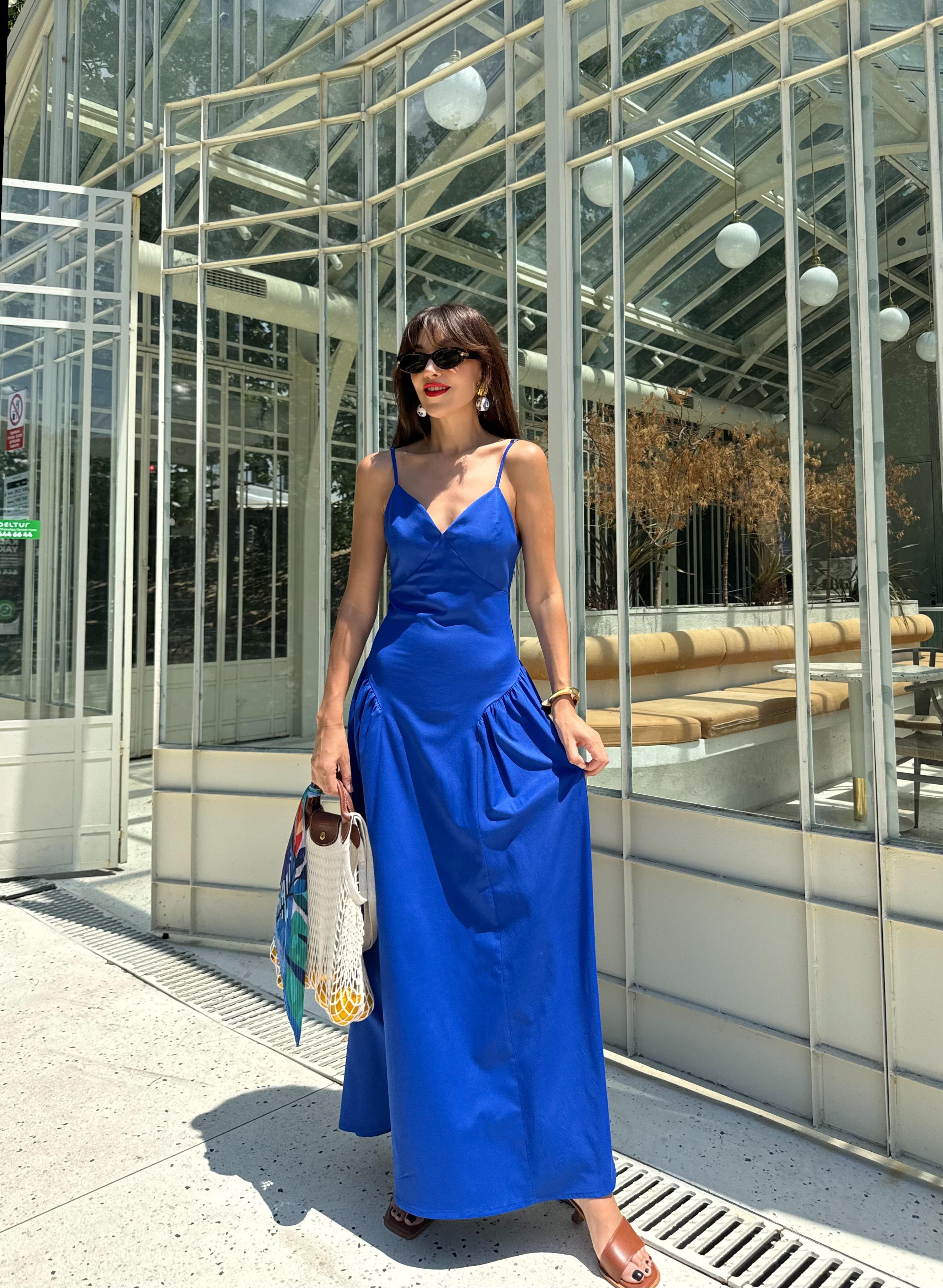 EMİLY UZUN ELBİSE Mavi