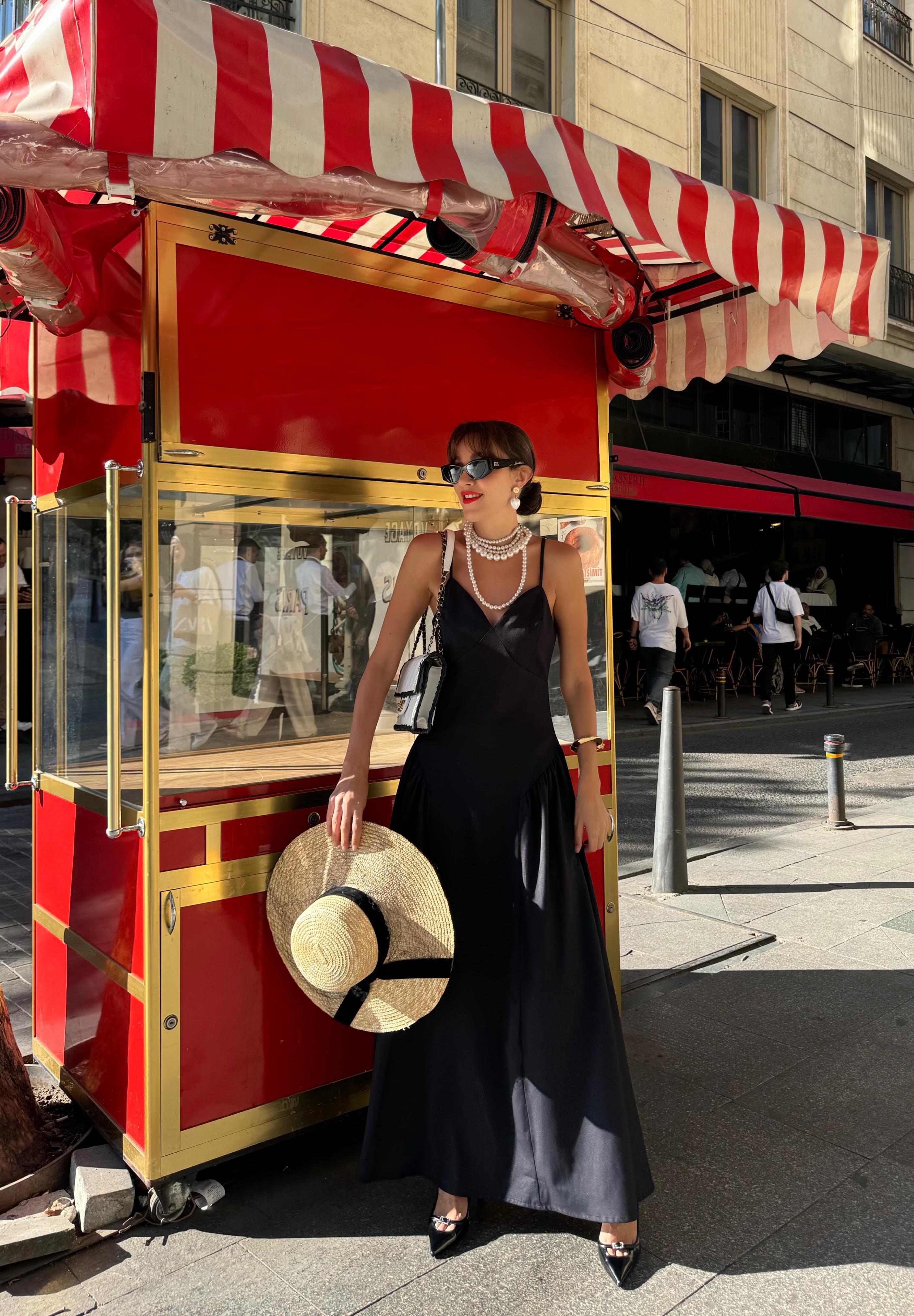 EMİLY UZUN ELBİSE Siyah