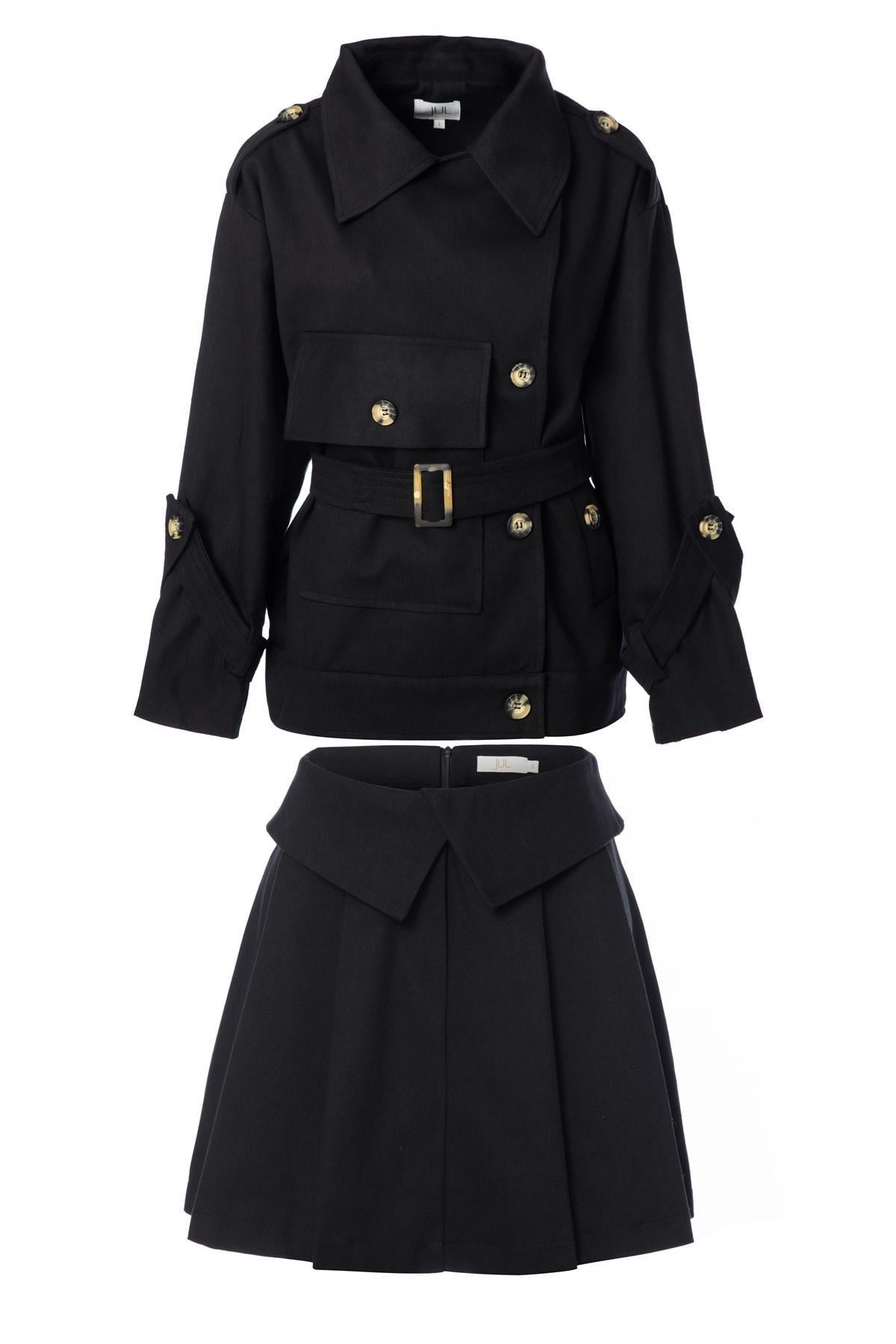Spes Kemerli Ceket Siyah