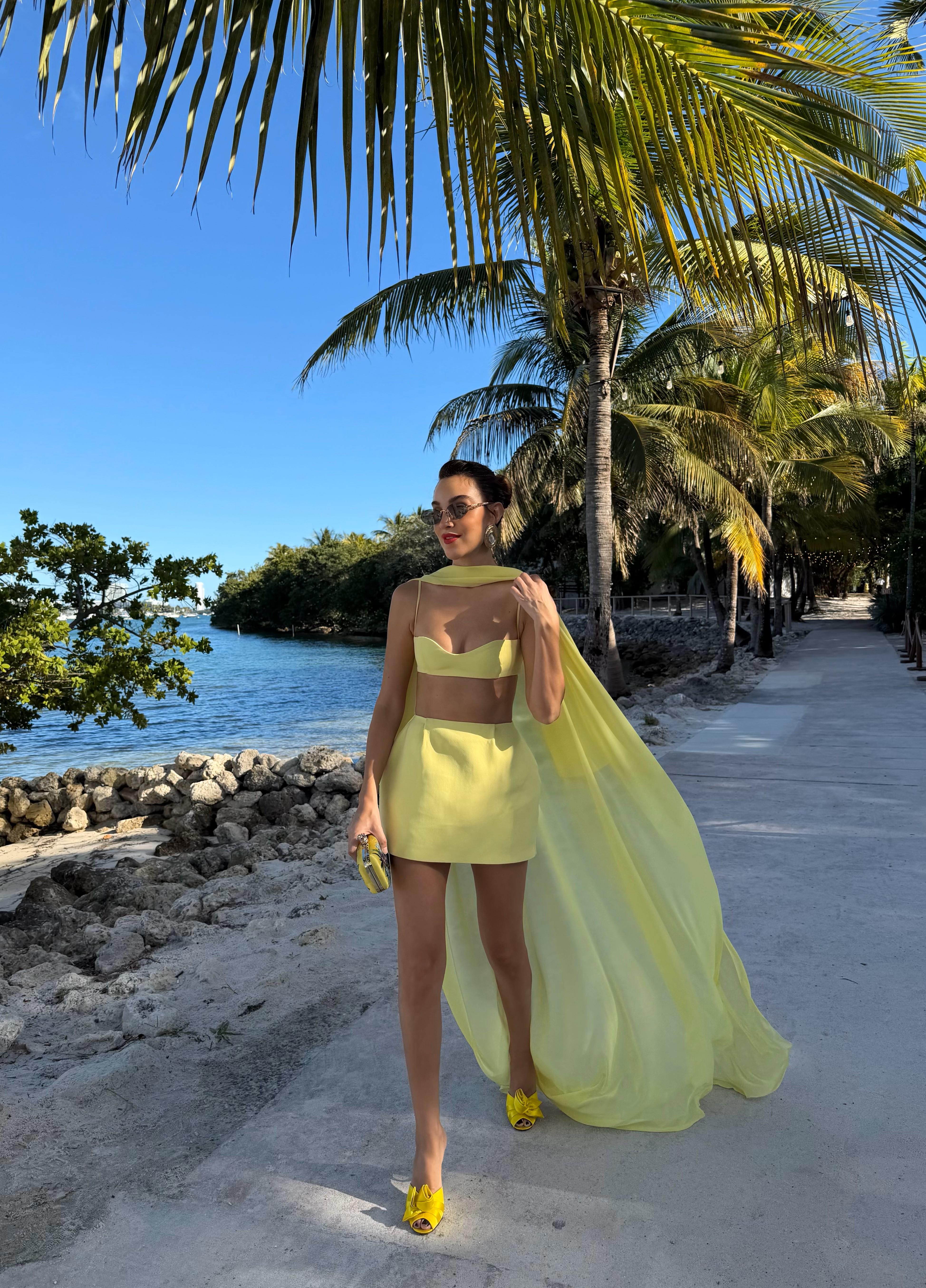 Mimosa Mini Etek Sarı