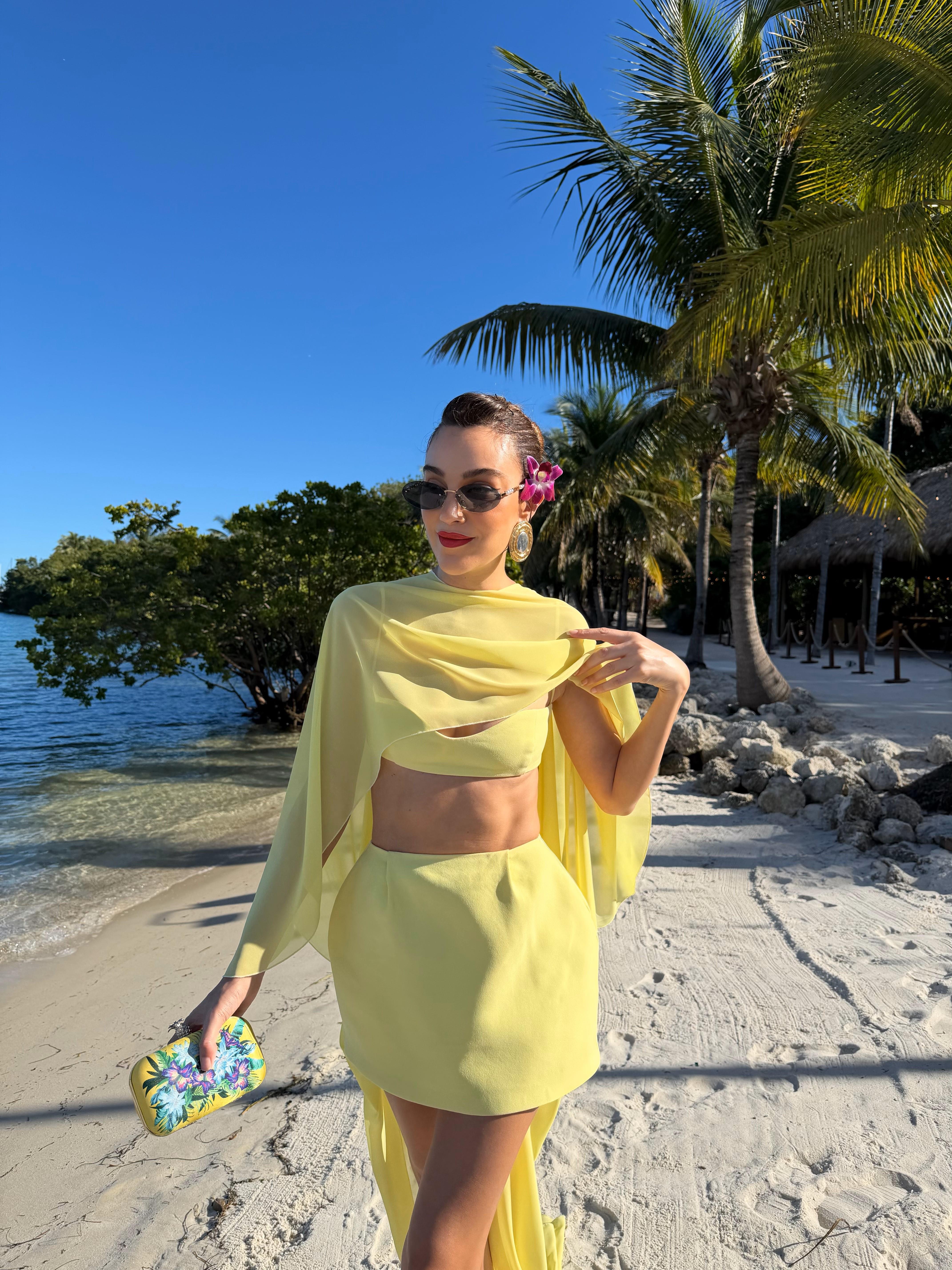 Mimosa Mini Etek Sarı