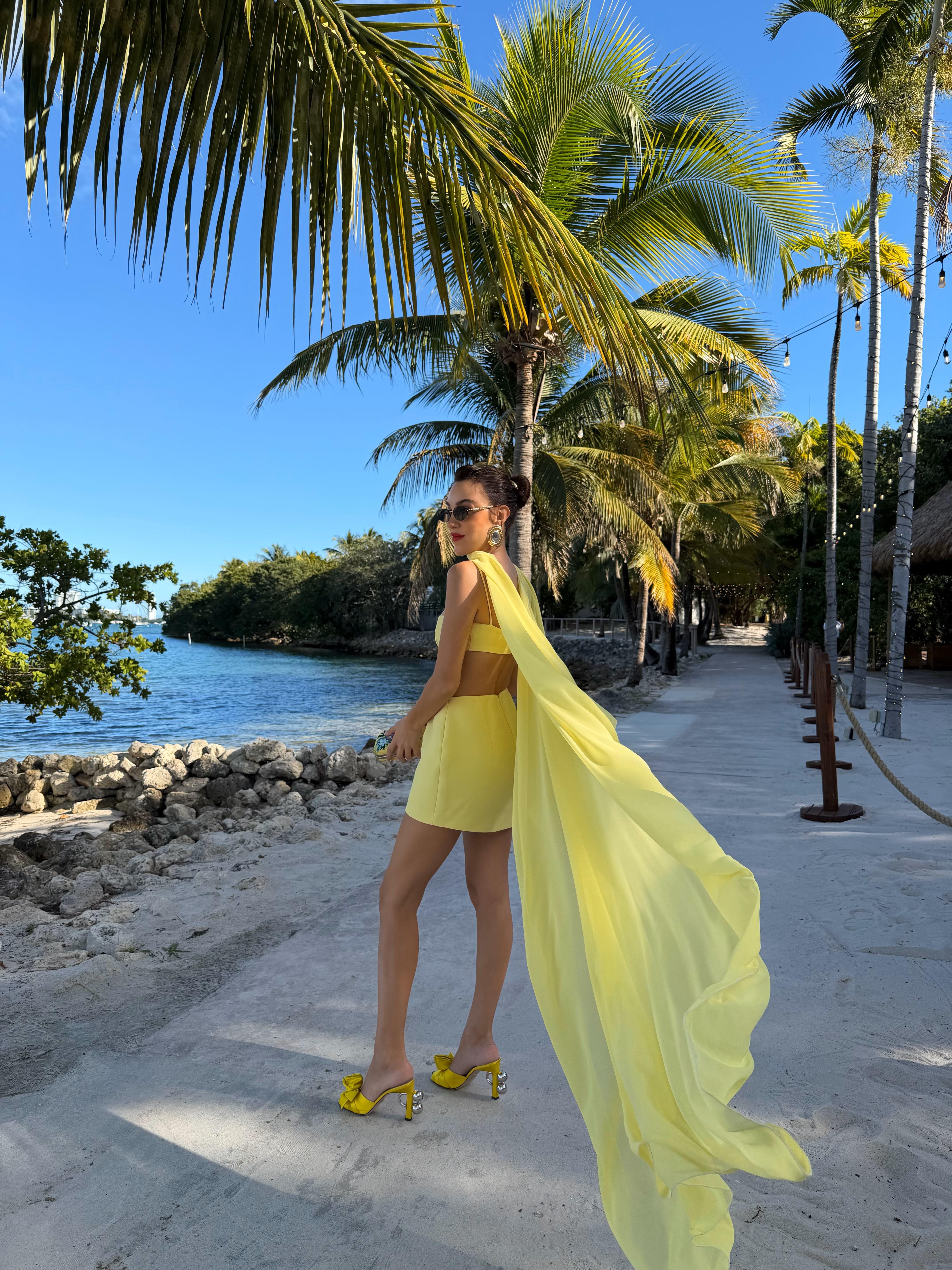 Mimosa Mini Etek Sarı