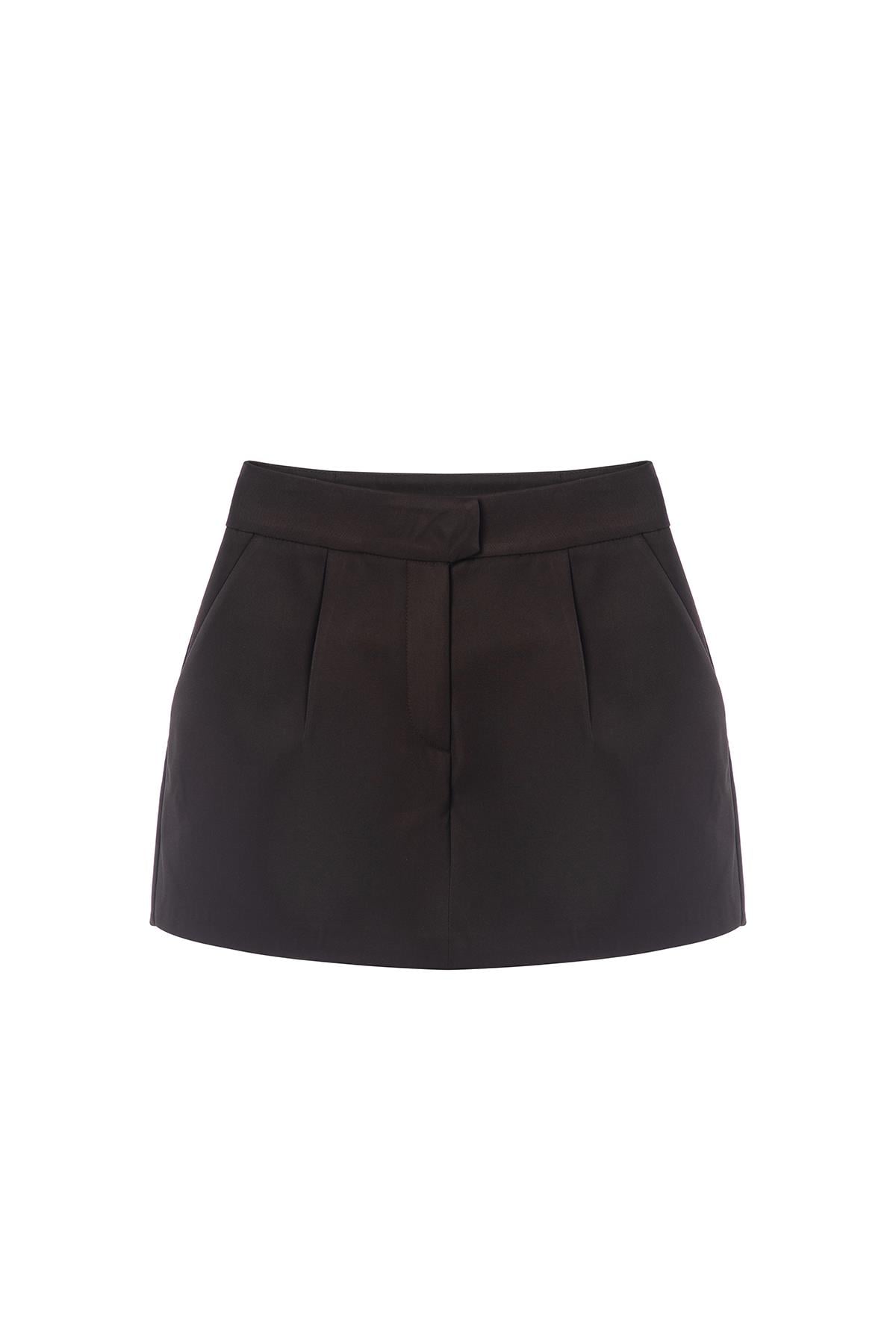 Moneta Şort Etek Acı Kahve