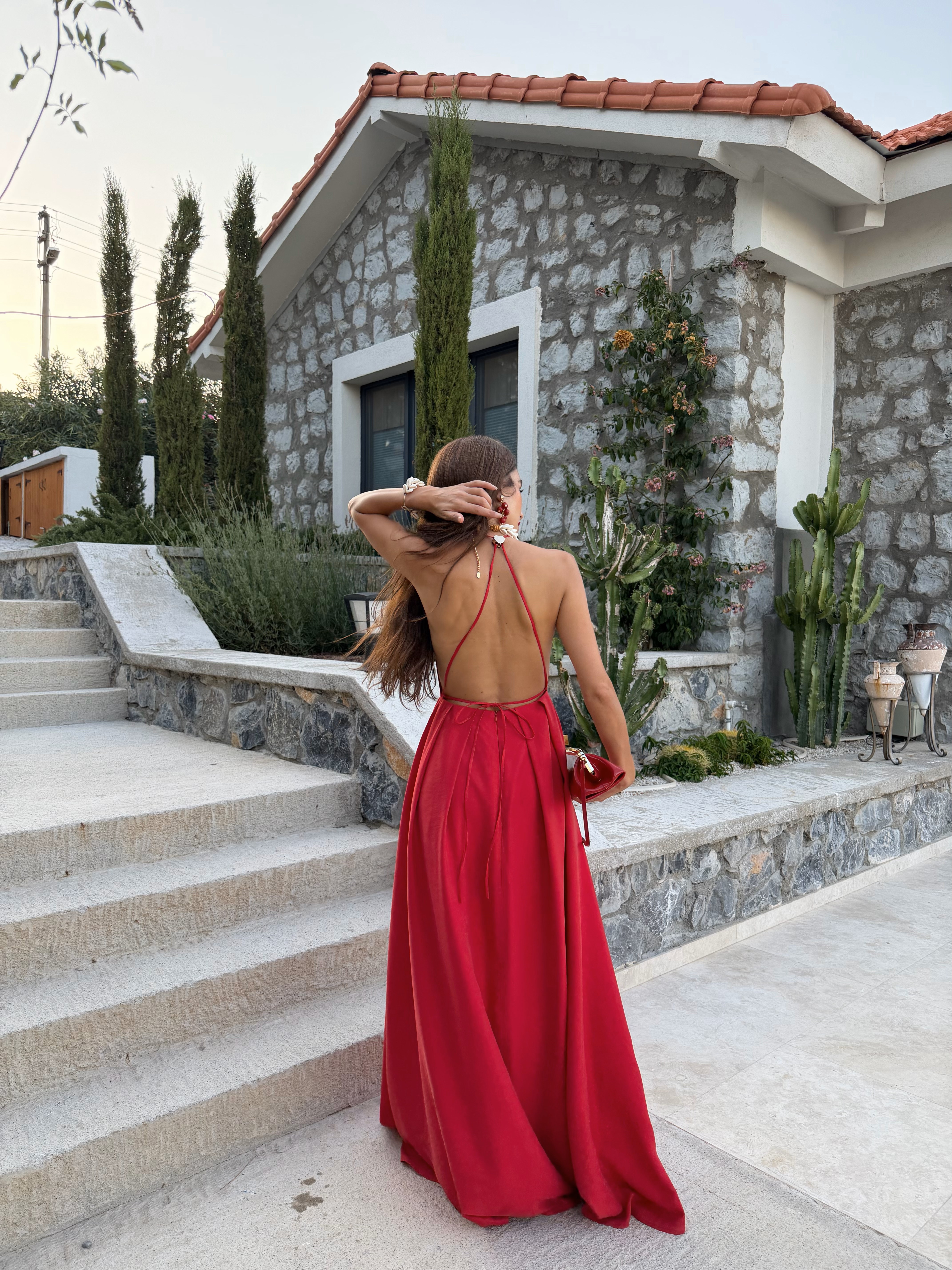Perla Elbise Kırmızı