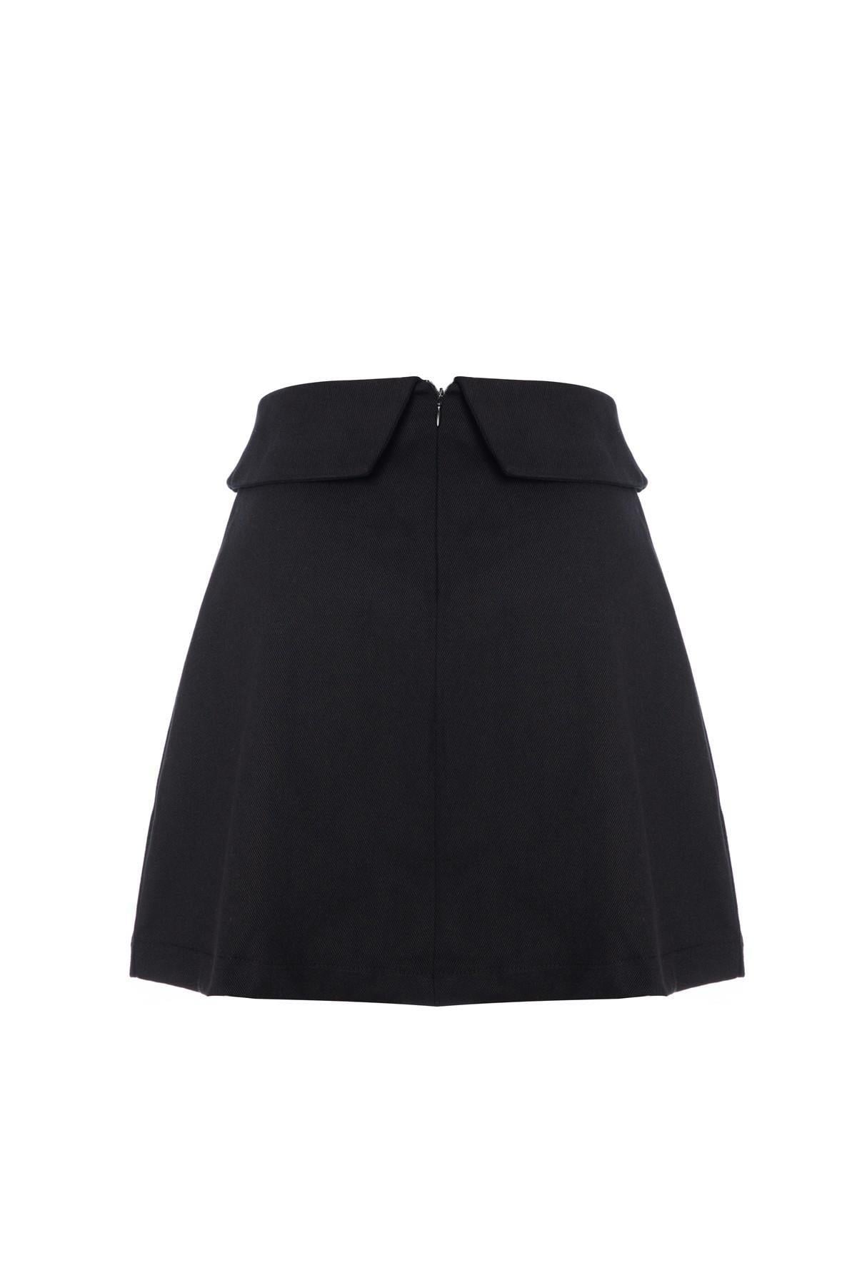 Spes Pileli Etek Siyah