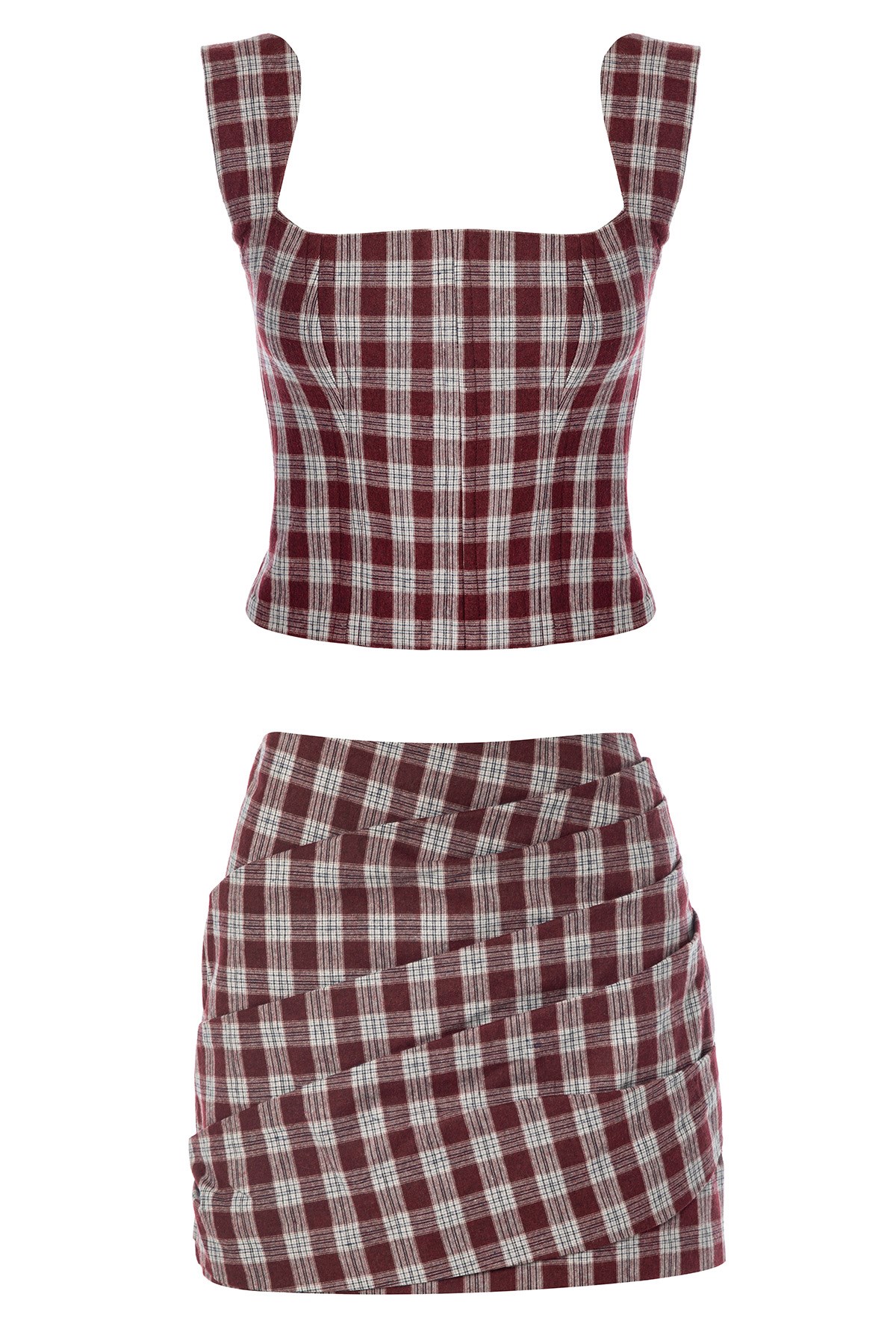 Plaid Büstiyer Bordo