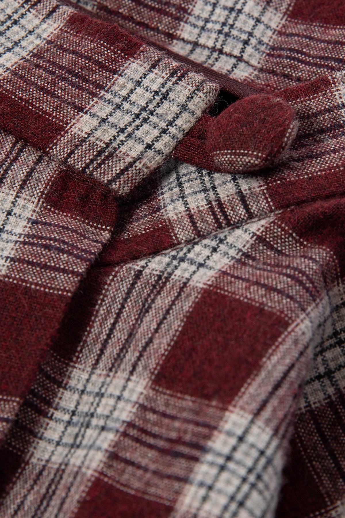 Plaid Etek Bordo