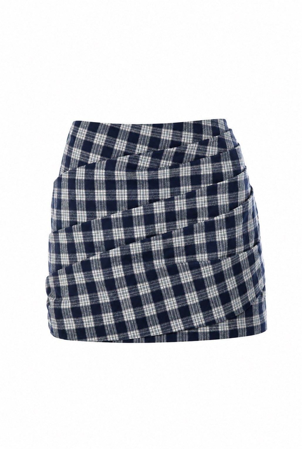 Plaid Mini Etek Lacivert