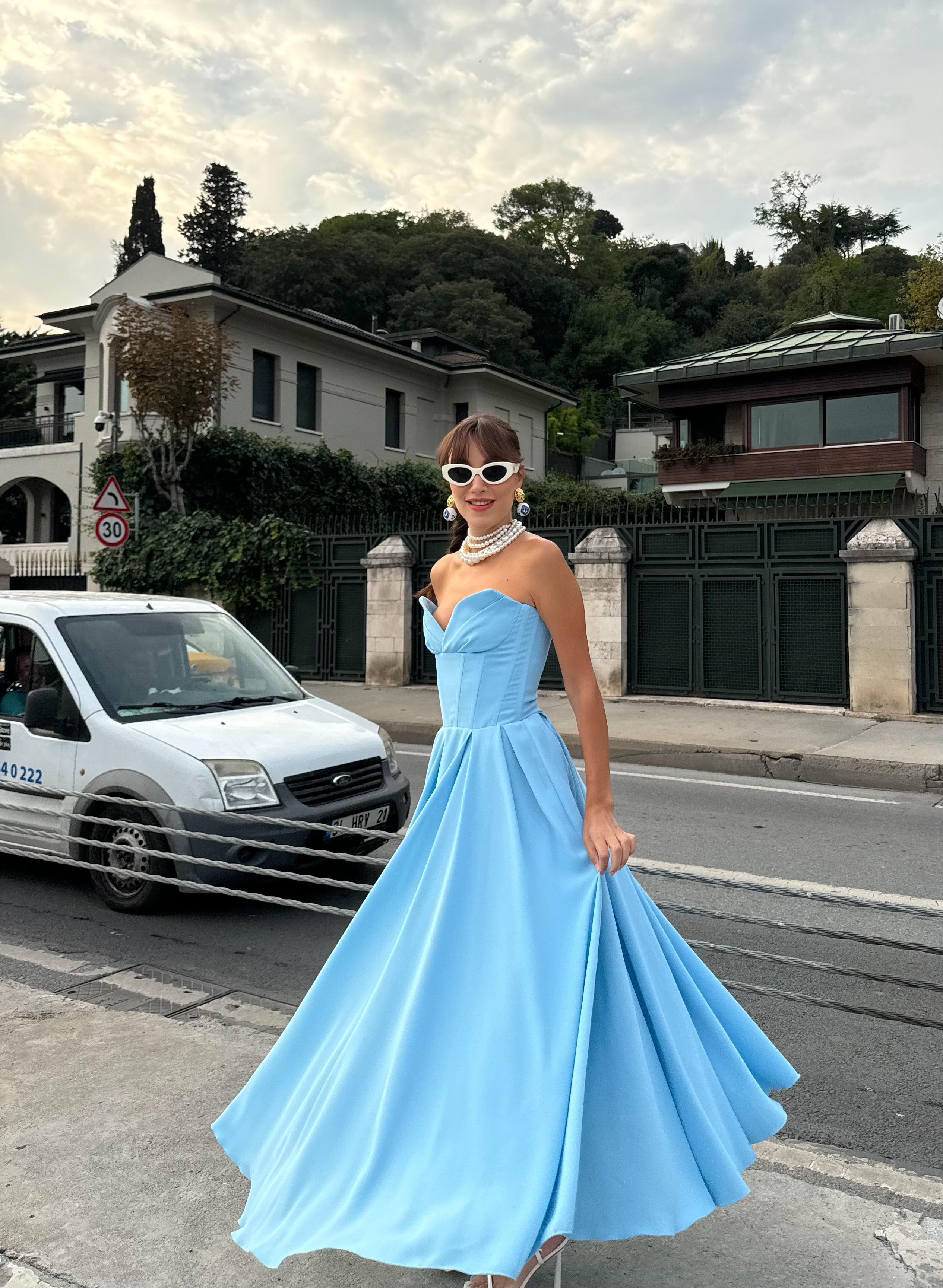 Rosalin Night Dress Açık Mavi