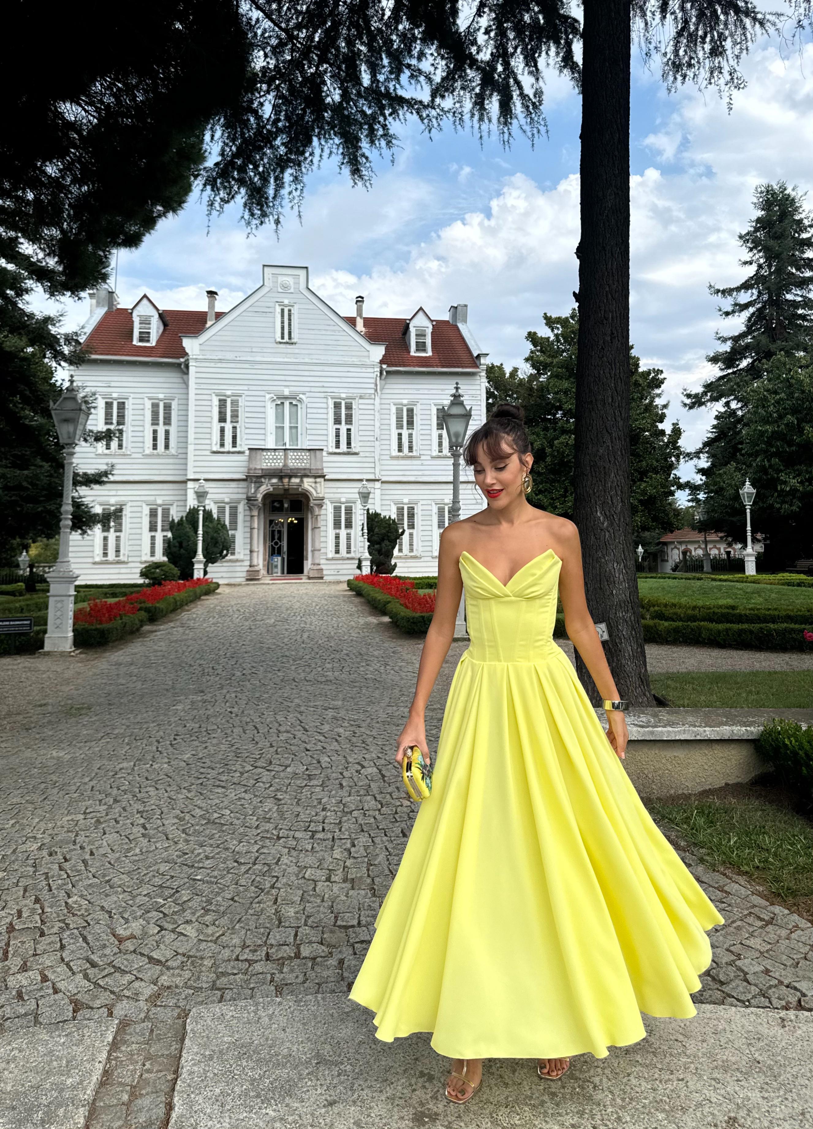 Rosalin Night Dress Sarı
