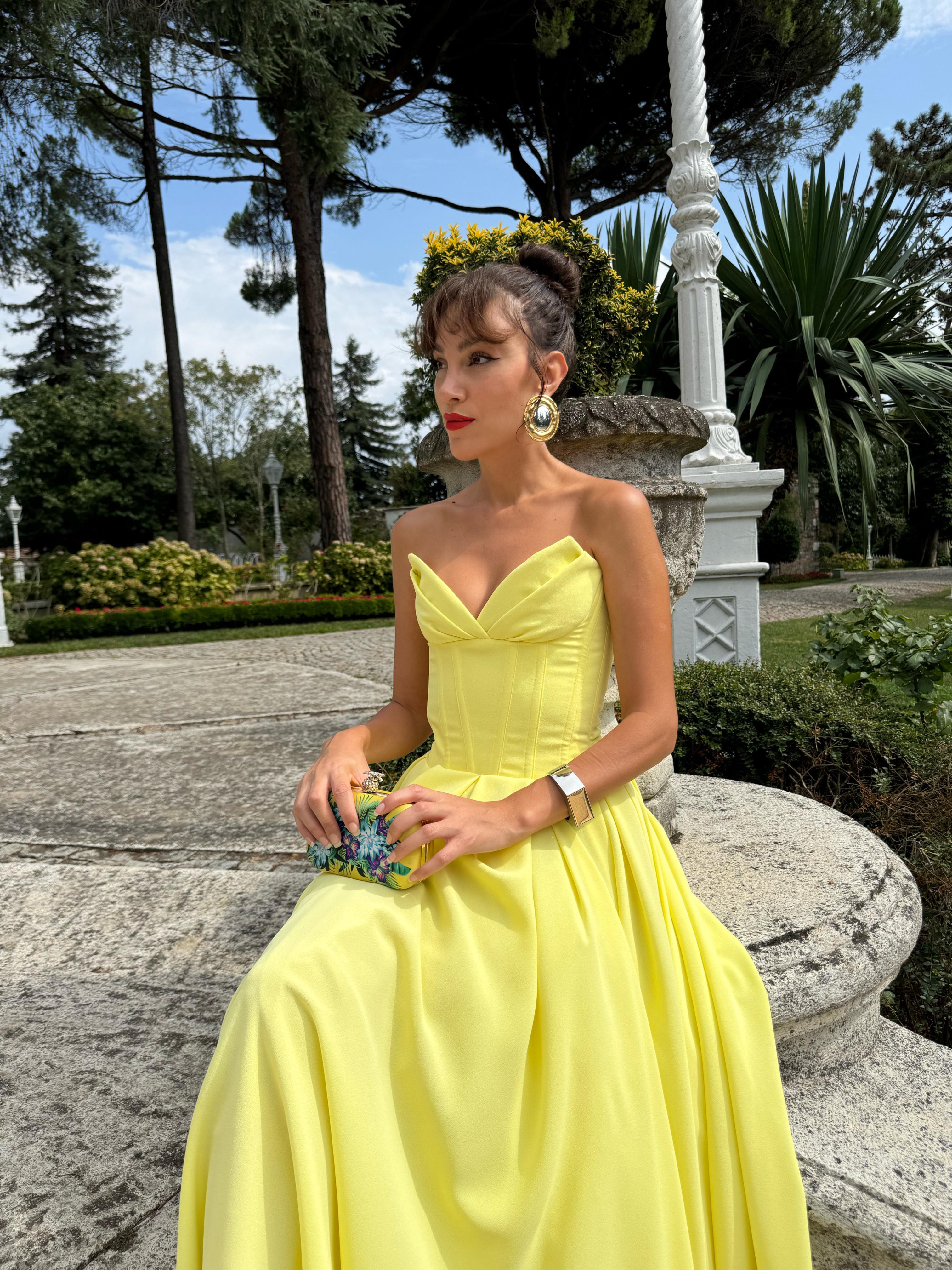 Rosalin Night Dress Sarı