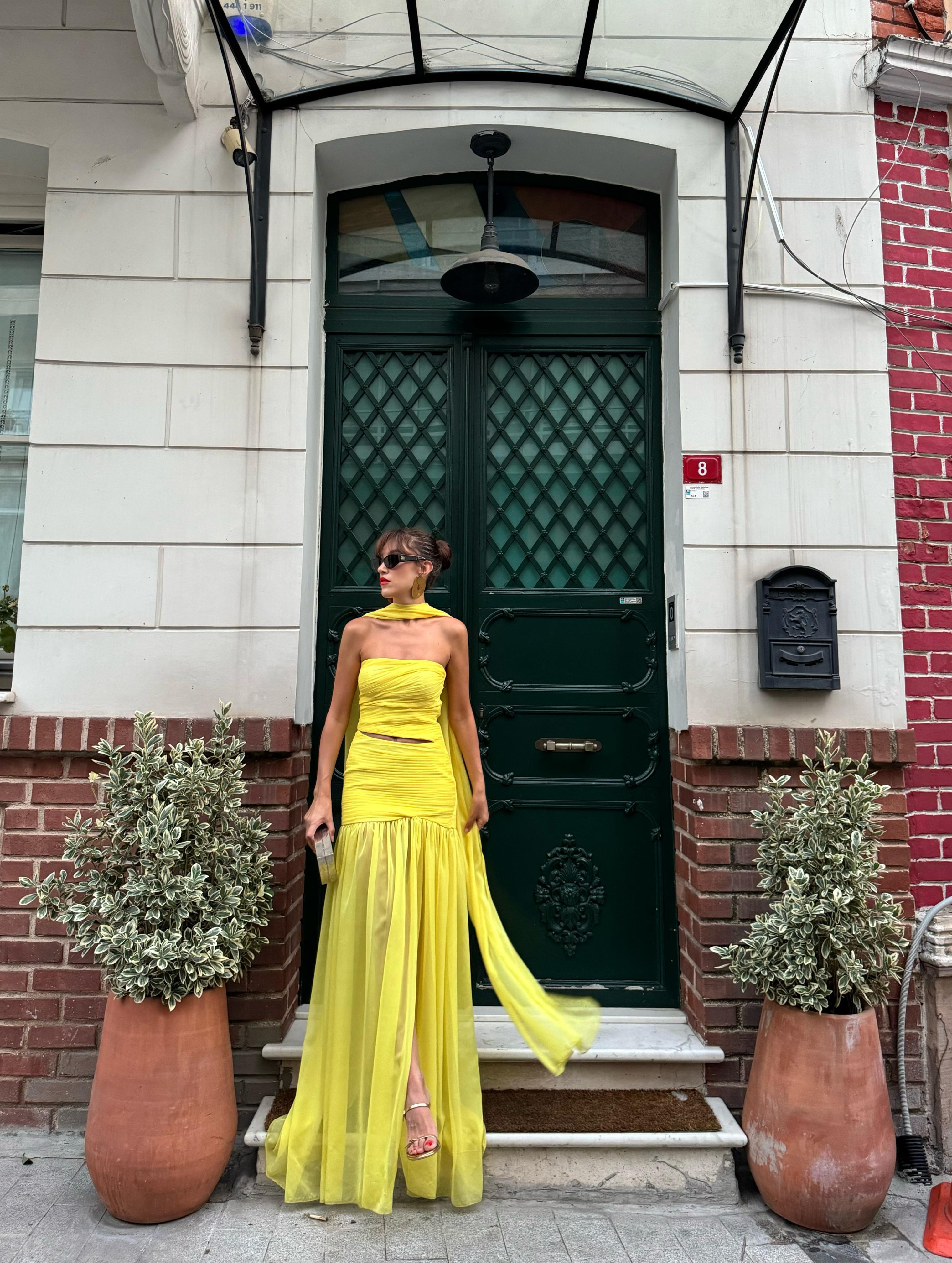 Sevilla Night Dress Sarı