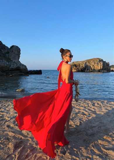 Asteria Elbise Kırmızı