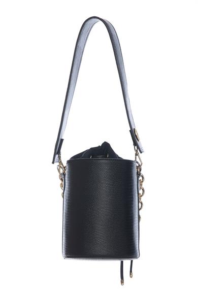 Bucket Çanta Siyah Kroko
