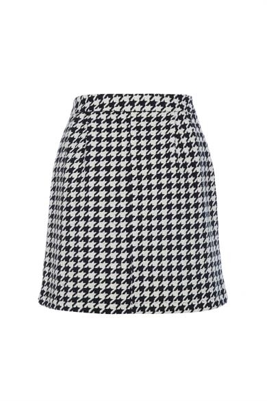 Buklet Etek Küçük Kazayağı Siyah Beyaz