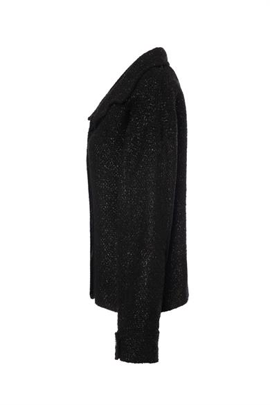 Buklet Yaka Detaylı Ceket Siyah