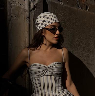 Ceres Fular Gri Çizgili