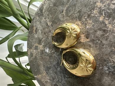 Çiçek Desen Vintage Küpe