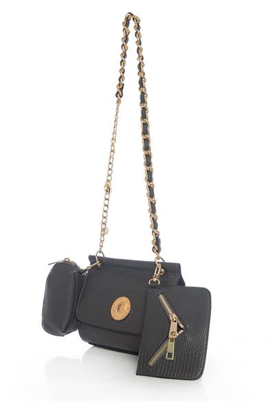 Çift Cüzdanlı Kol Çantası Antrasit