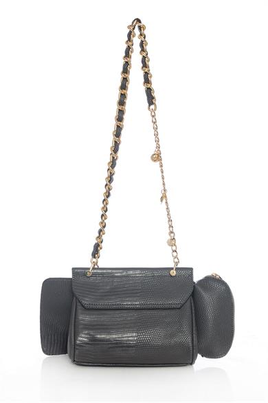 Çift Cüzdanlı Kol Çantası Antrasit