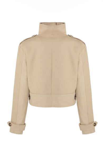 Düğmeli Bomber Ceket Bej