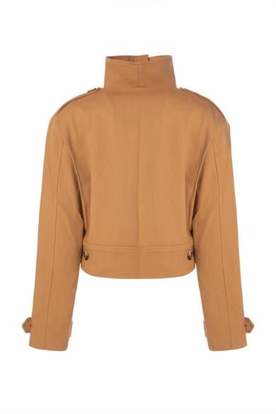 Düğmeli Bomber Ceket Kiremit