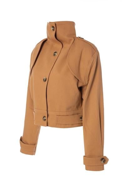 Düğmeli Bomber Ceket Kiremit