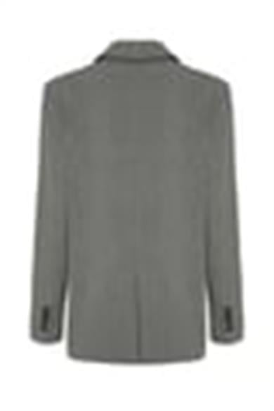 Fermuarlı Ceket Çizgili Gri