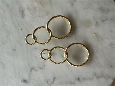 Gold 3lü Yuvarlak Küpe